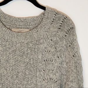 LOFT NWT Cable Knit Gray Sweater: M